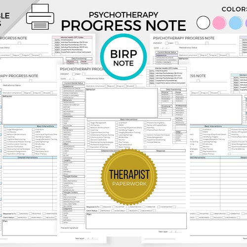 Psychotherapy Progress Note Template Narrative Note Therapy - Etsy