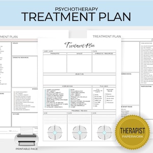 Therapy Treatment Plan, Psychotherapy,  Private Practice Forms, Mental Health,  Therapist Paperwork, Instant Digital Download