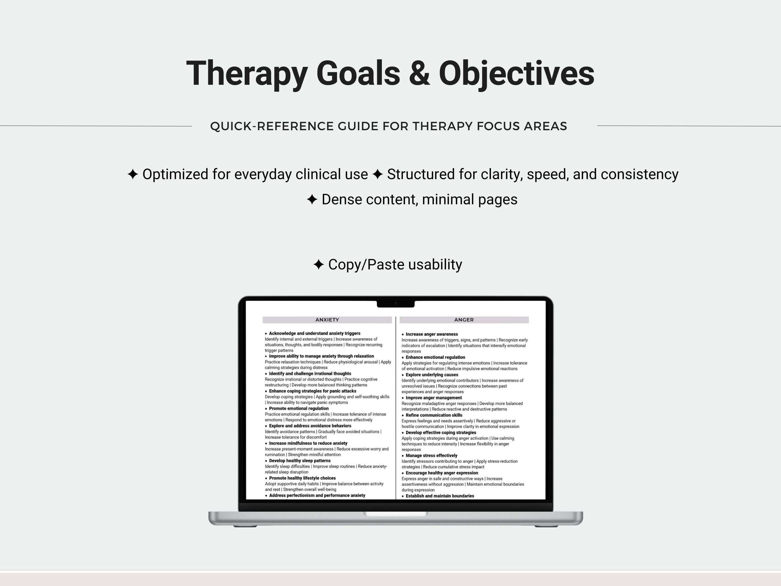 Therapy Goals and Objectives Guide, Treatment Planning (PDF Download ...