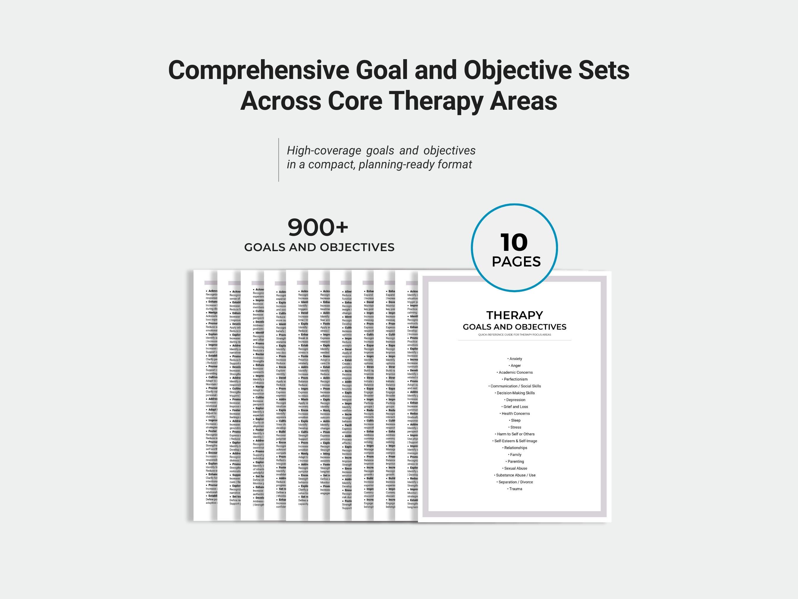 Therapy Goals and Objectives Guide, Treatment Planning (PDF Download ...