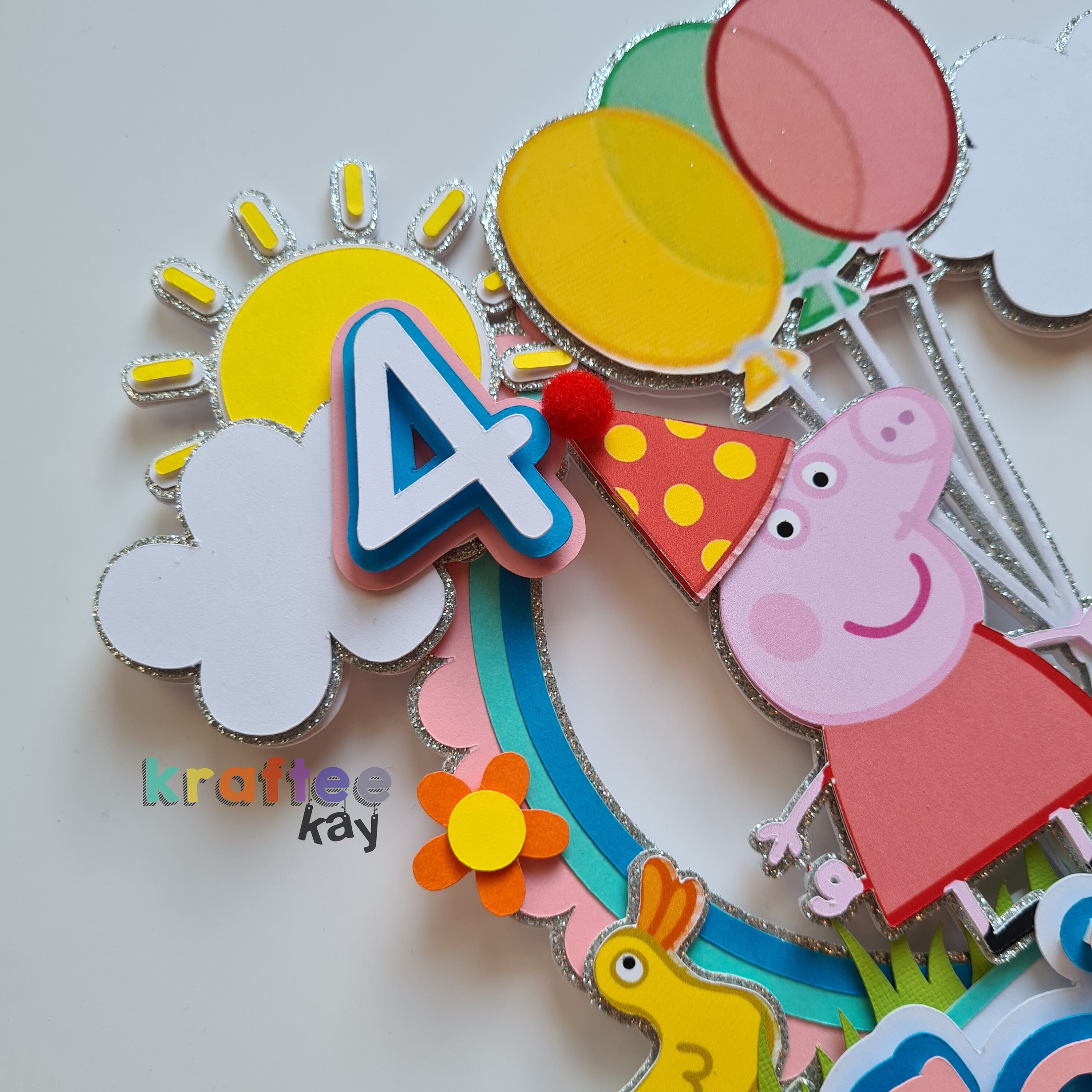 Custom Peppa Pig Cake Topper Birthday Cake Topper Etsy