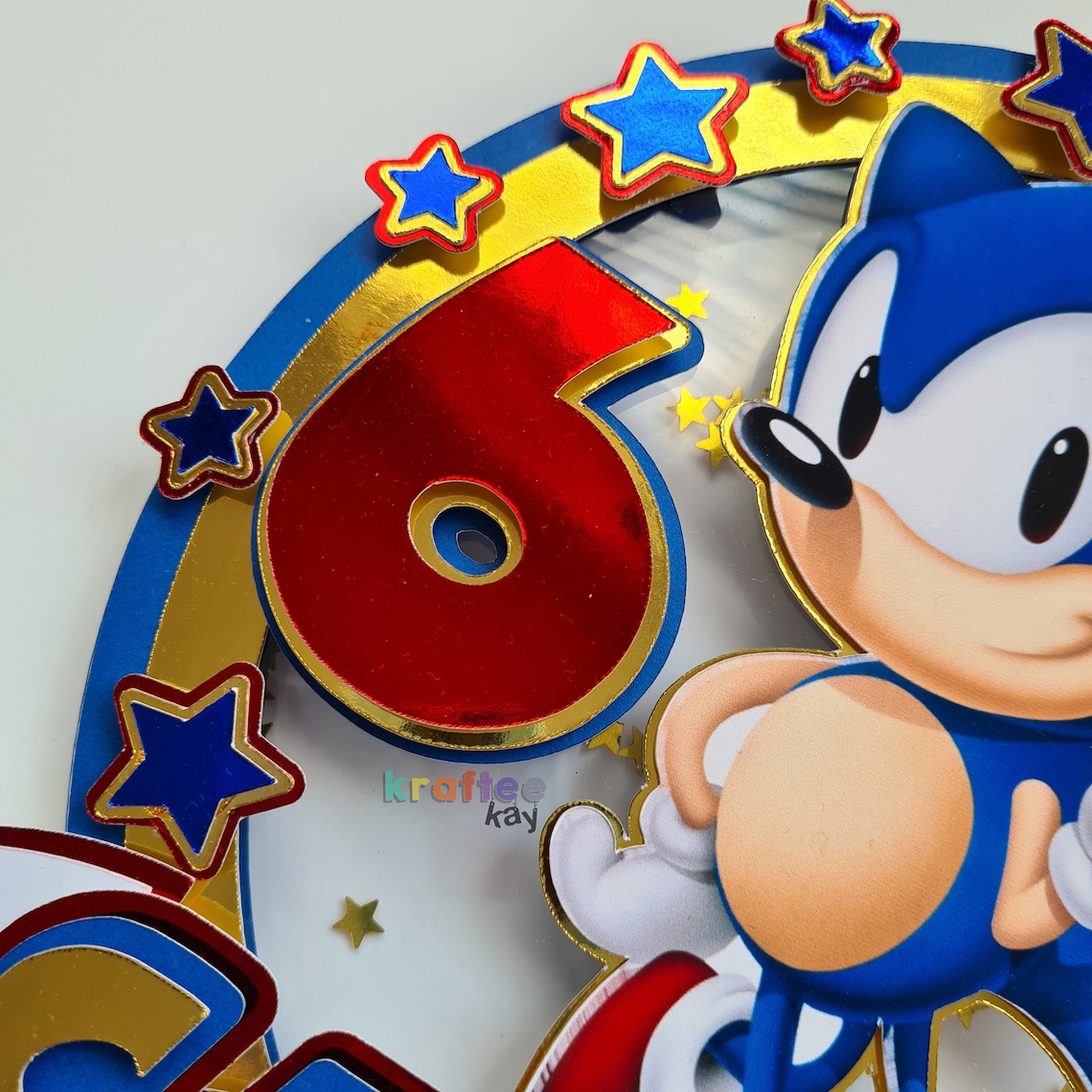 Custom Sonic The Hedgehog Cake Topper Birthday Cake Topper Etsy