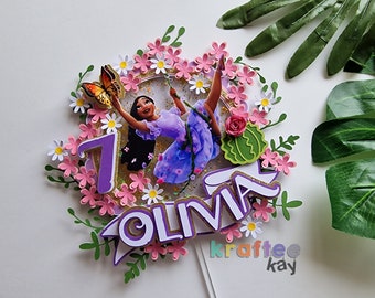 Custom Encanto Cake Topper, Birthday Cake Topper, Personalize age and name, Girl Birthday Party, Isabela Mirabel Louisa