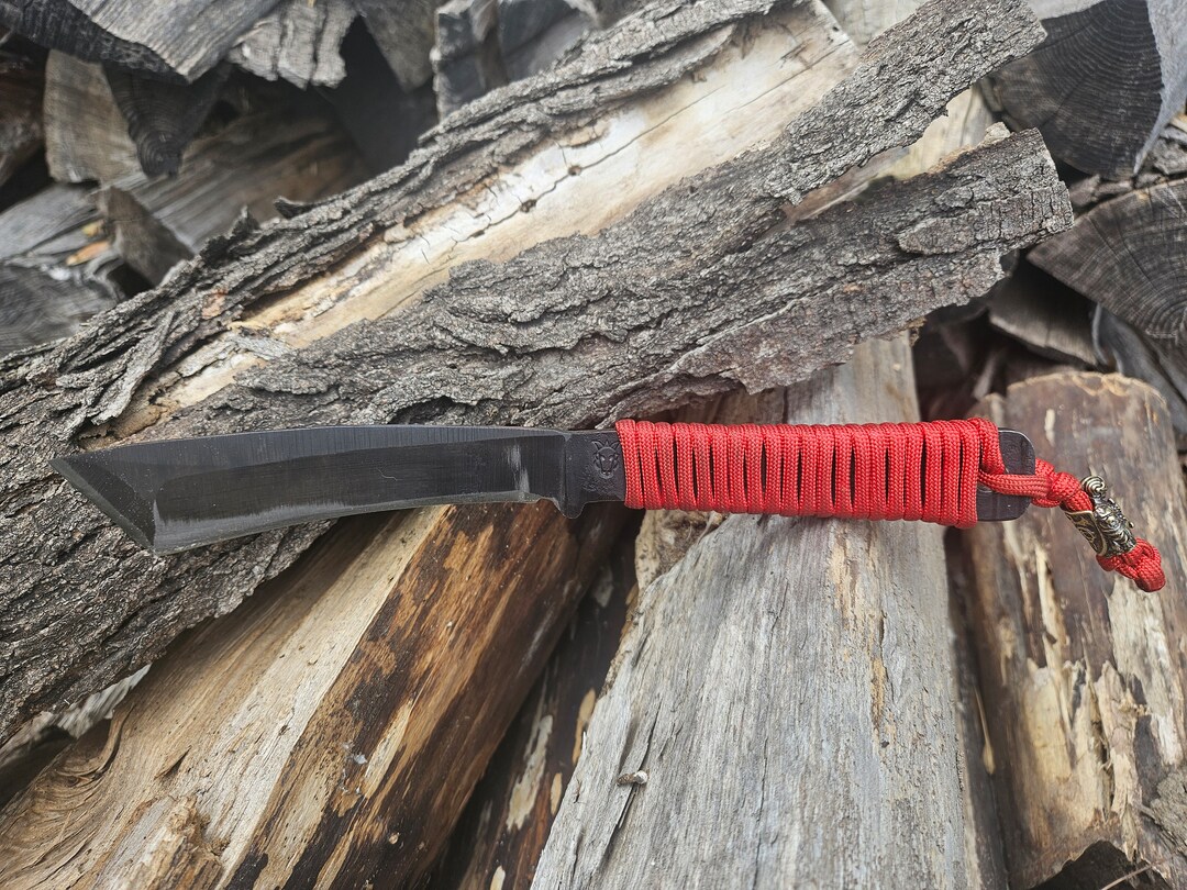 Hand Knife With Paracord Wrapped Handle Etsy