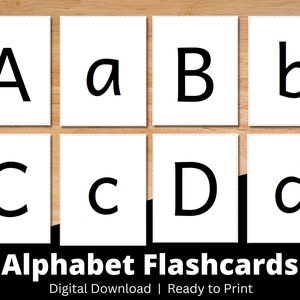 ABC Flash Cards. Printable. Uppercase Lowercase. Alphabet cards. Pre-K. Toddler - Preschool Educational Learning Materials. Montessori.