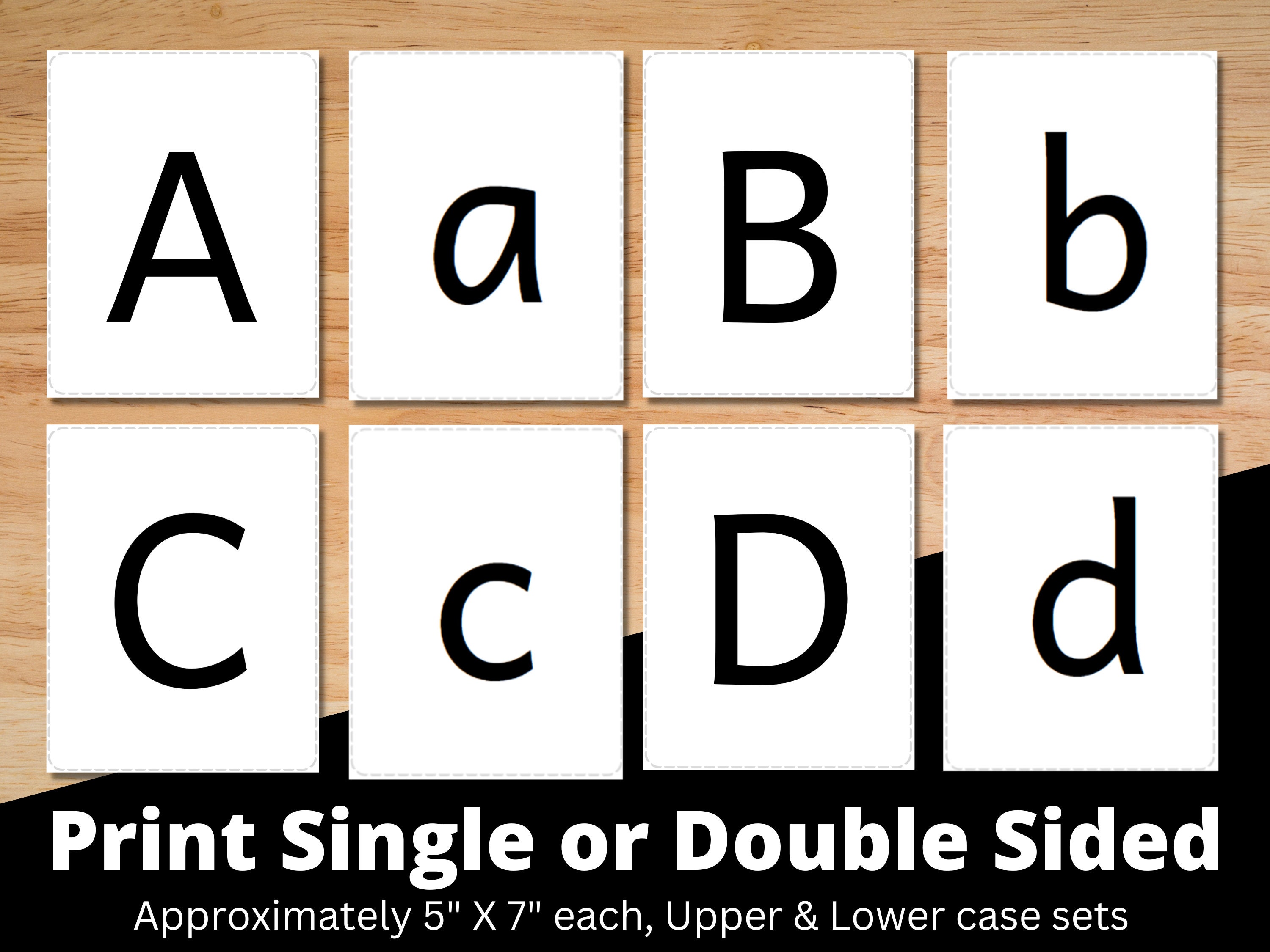 ABC Flash Cards Printable Uppercase Lowercase Alphabet Cards Pre k