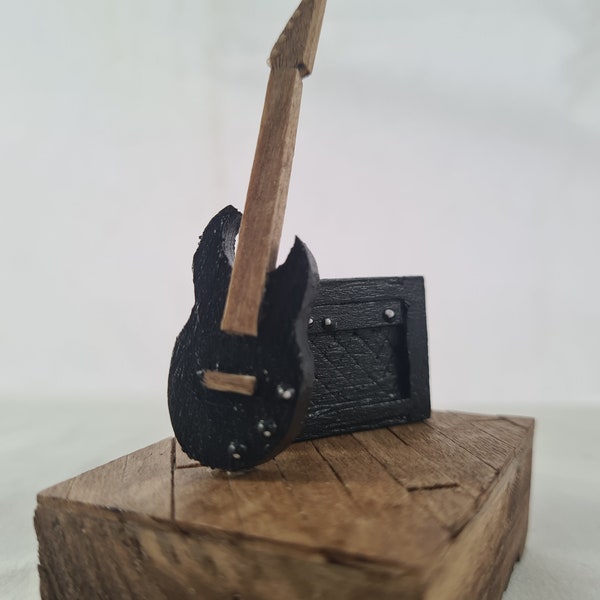 Rock and roll de la taille d'une paume - Série musicale - Figurine en allumettes en bois fabriquée à la main par Tiggidy Designs - Cadeaux uniques faits main uniques en leur genre