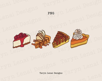 Holiday Pie PNG Thanksgiving Pie Digital Download Thanksgiving PNG Pumpkin Pie Apple Pie Cheesecake Digital Art Fall PNG