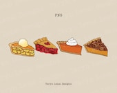 Pie PNG Thanksgiving Pie Digital Download Thanksgiving PNG Cherry Pie Pumpkin Pie Pecan Pie Apple Pie Digital Art Fall PNG Thanksgiving Art