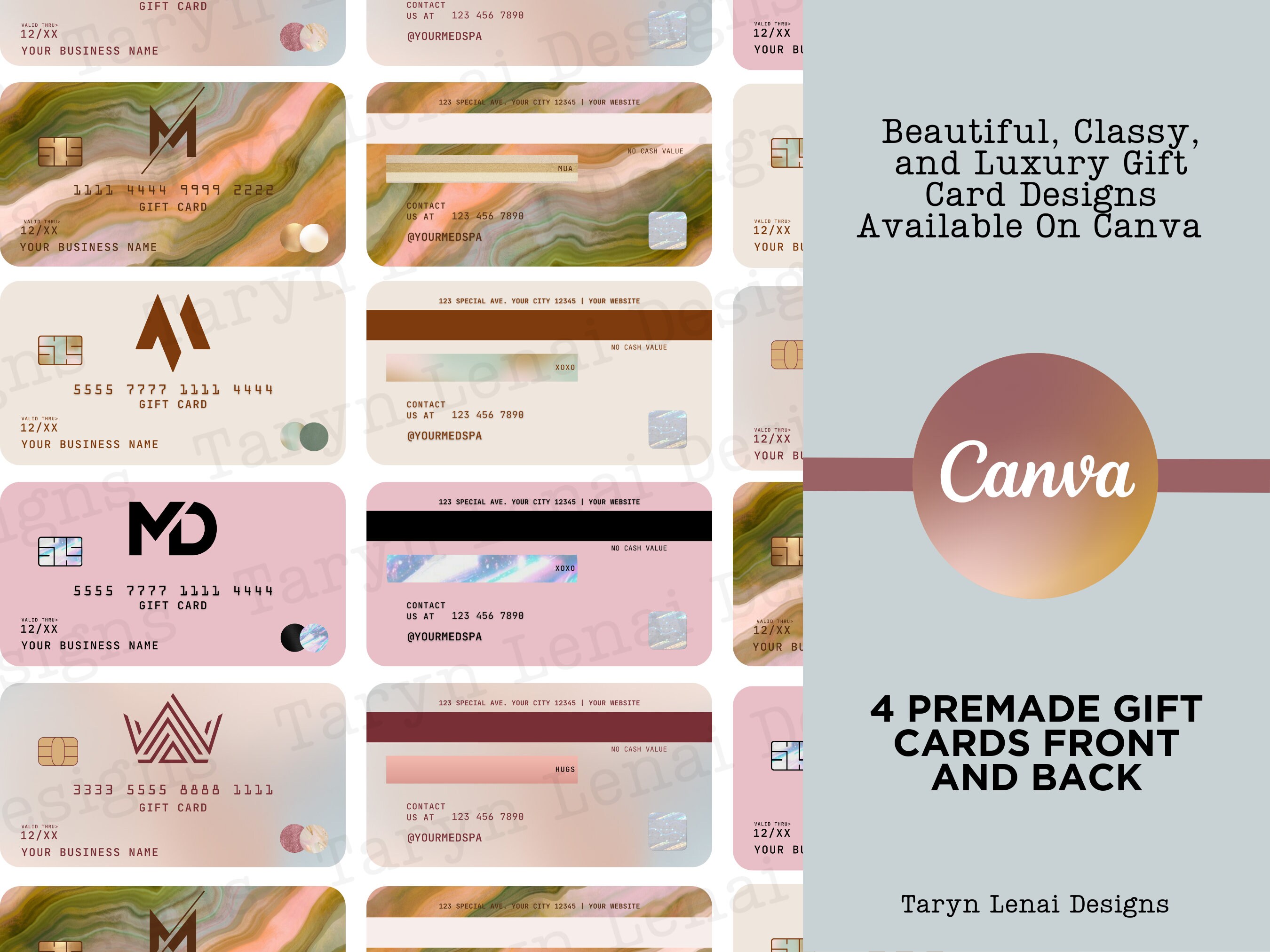 Gift Card Template Aesthetic Design Small Business Marketing Social ...