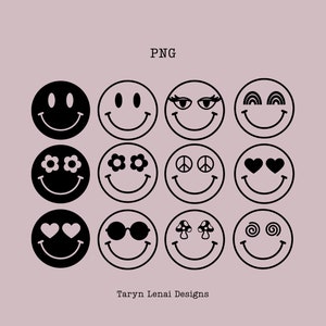 Smiley Face SVG Smiley Face Smiley Face PNG Smiley Face DXF Smiley Cricut Groovy Smiley Face Emoji Retro Smiley Silhouette