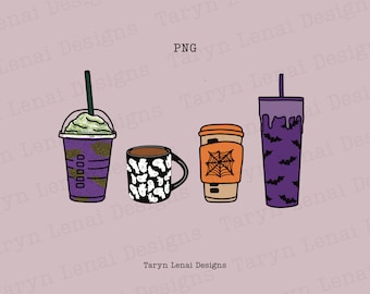 Halloween Coffee PNG Spooky Season Pumpkin Spice Coffee Digital Download Halloween Shirt Design Spiced Pumpkin Latte PNG