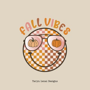 Smiley Face Fall Vibes PNG Retro Sublimation Design Fall Sublimation Smiley Face PNG Pumpkin Png Pumpkin Sublimation Fall Digital Download
