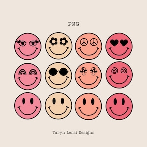 Smiley Face SVG Bundle Smiley Face Bundle Smiley Face PNG Smiley Face DXF Smiley Cricut Groovy Smiley Face Emoji Retro Smiley Silhouette