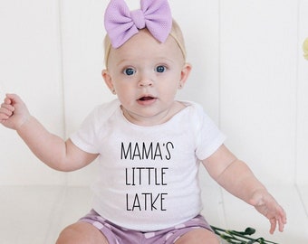 Mama’s little latke Hanukkah ONESIES® bodysuit, first Chanukah shirt, 1st Hanukkah festival of lights snapsuit, Jewish holiday one piece