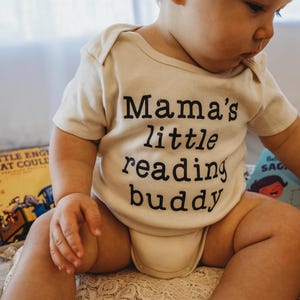 Mama’s Little Reading Buddy ONESIES® Bodysuit, Book Lover Baby Gift, Baby Shower Gift For Librarian, Book Club Baby Shower, Future Reader