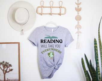Reading Will Take You Everywhere Shirt, Take a Look It's in a Book Shirt, Librarian Retirement Tee, Nerd Student Gift, Teacher Book Shirt