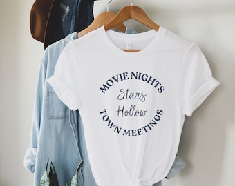 Movie Nights + Town Meetings,Gilmore Girls Inspired Shirt,Stars Hollow Shirt,Gilmore Girls Shirt,Stars Hollow Fall Market,Gilmore GirlsGift
