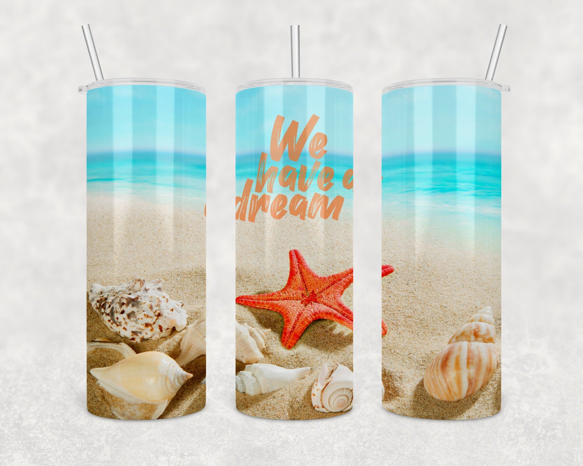Download Beach Tumbler 20 oz Skinny Sublimation Design PNG Instant ...