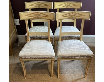 Vintage Neoclassical Chairs With Pierre Frey “Namibie” Fabric