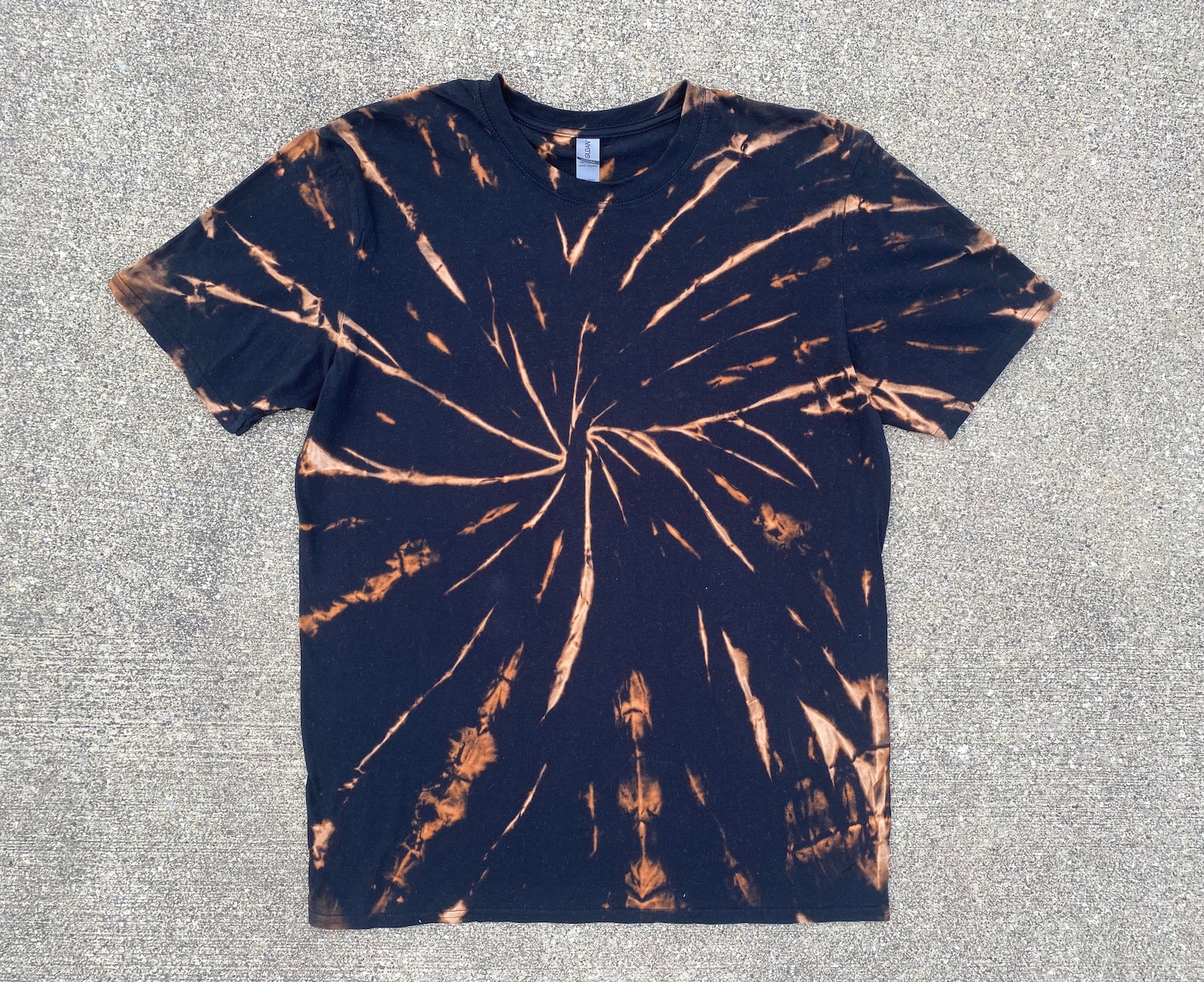 Mens Size Large Black Tie Dye Bleach Dye TShirt Tie Dye for Etsy