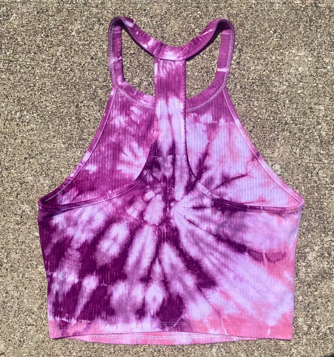 Womens size Large Pink Purple Tie Dye Crop Top racerback Tie | Etsy