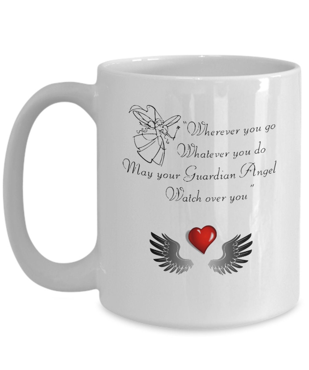 Guardian Angel Prayer Coffee Mug Christian Mug Religious Gifts Coffee Mugs  With Sayings Housewarming Gift for Her Aesthetic Mug 