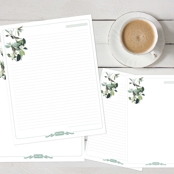 JW Letter Writing Stationery • Field Service Supplies • Print at Home • Instant Download