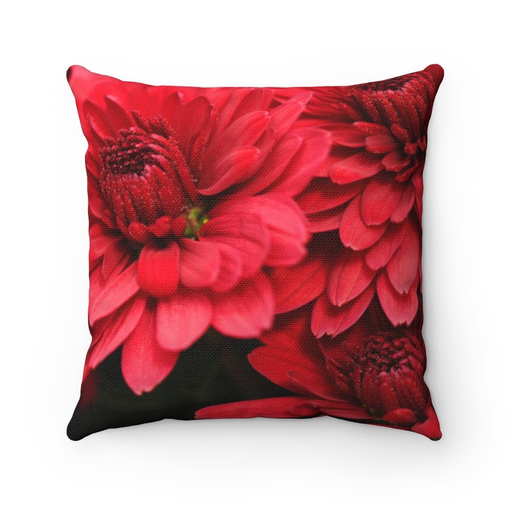 Throw Pillow Red Flower Etsy