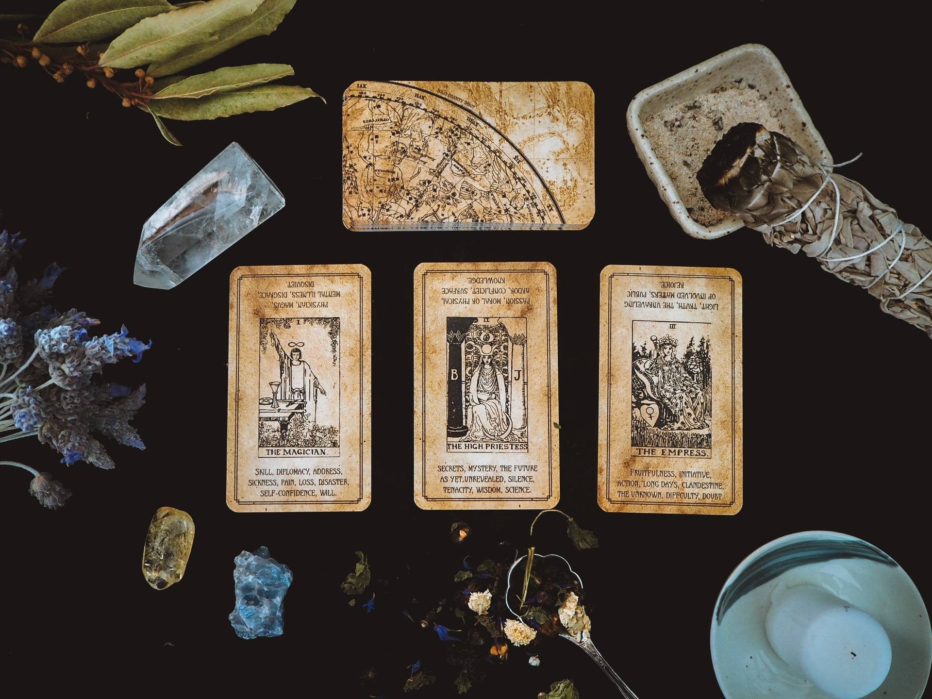 Tarot Deck with keywords Vintage tarot card deck oracle Etsy