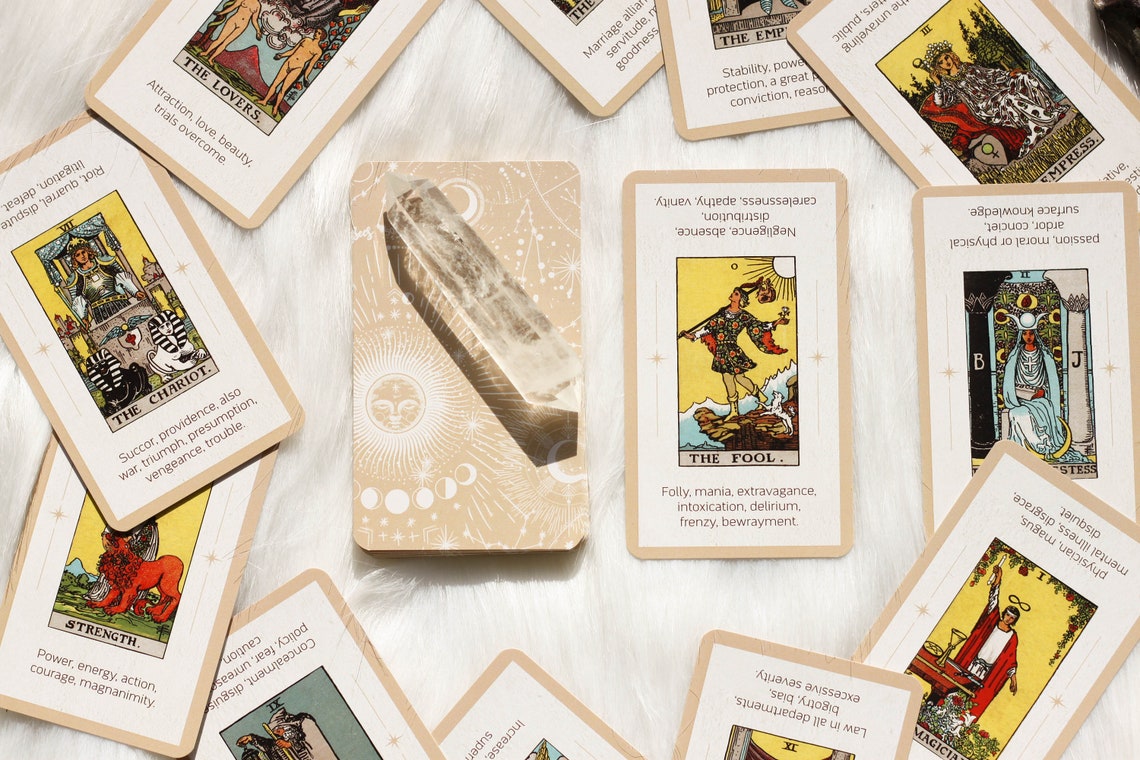 Rider waite Tarot card deck with keywords neutral tarot Etsy