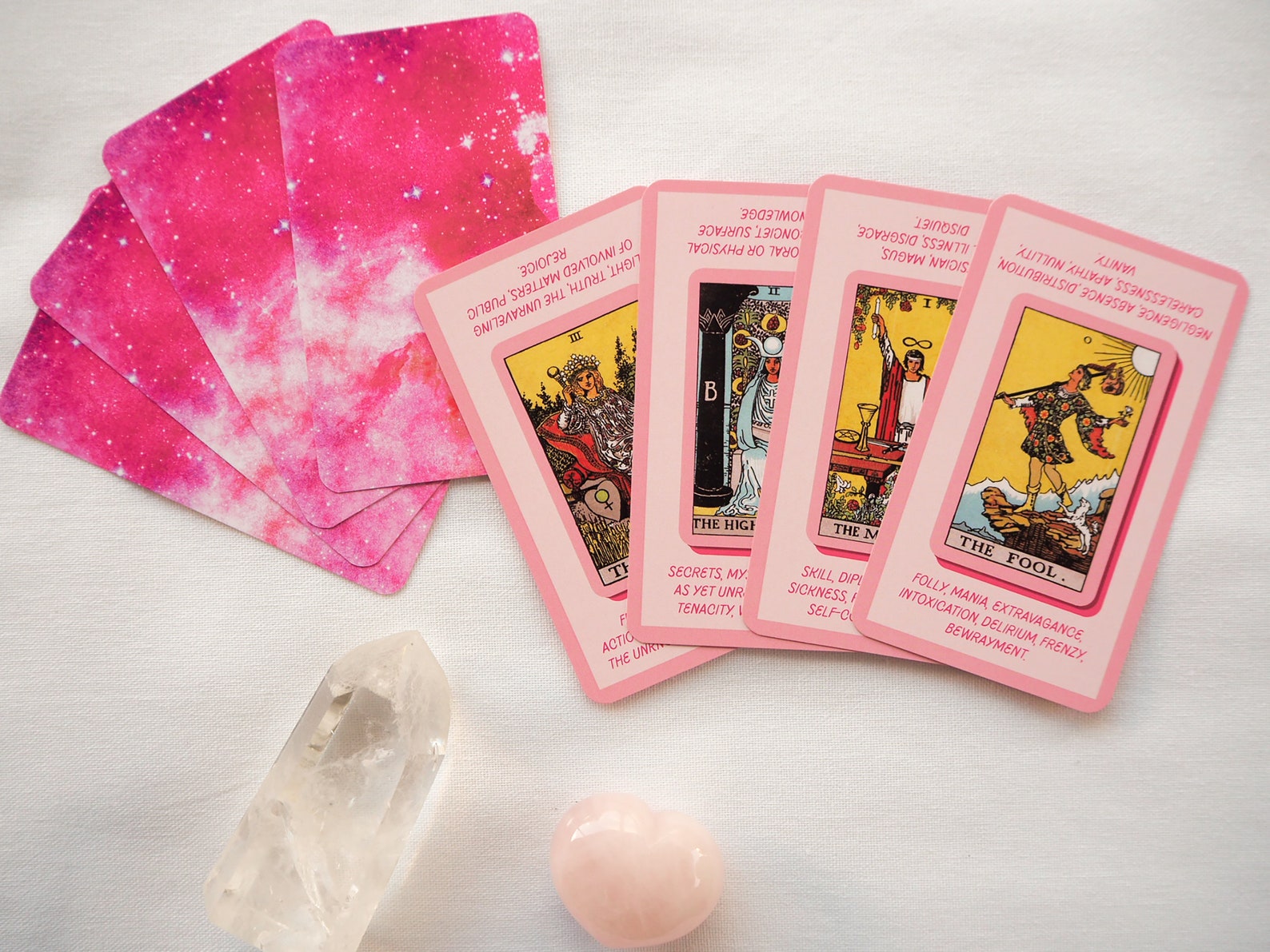 Pink tarot deck with keywords oracle cards 78 cards oracle Etsy