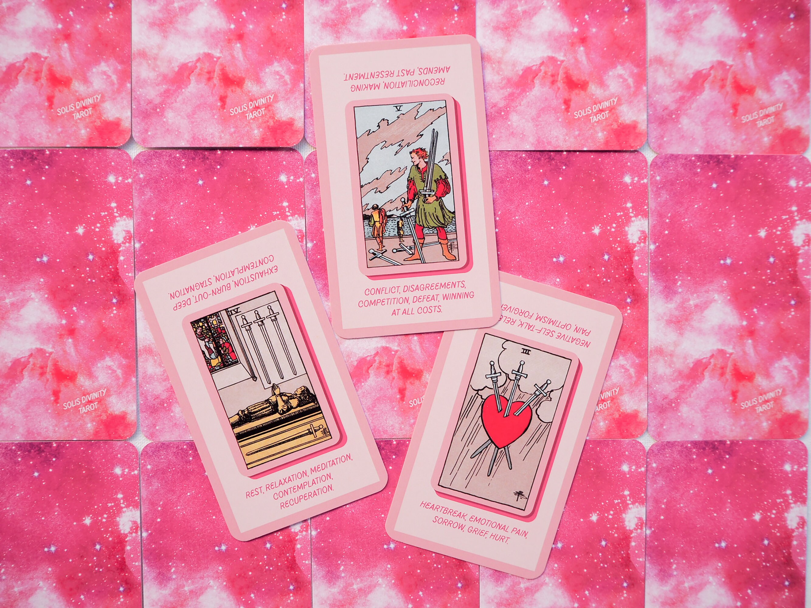 Pink tarot deck with keywords oracle cards 78 cards oracle Etsy