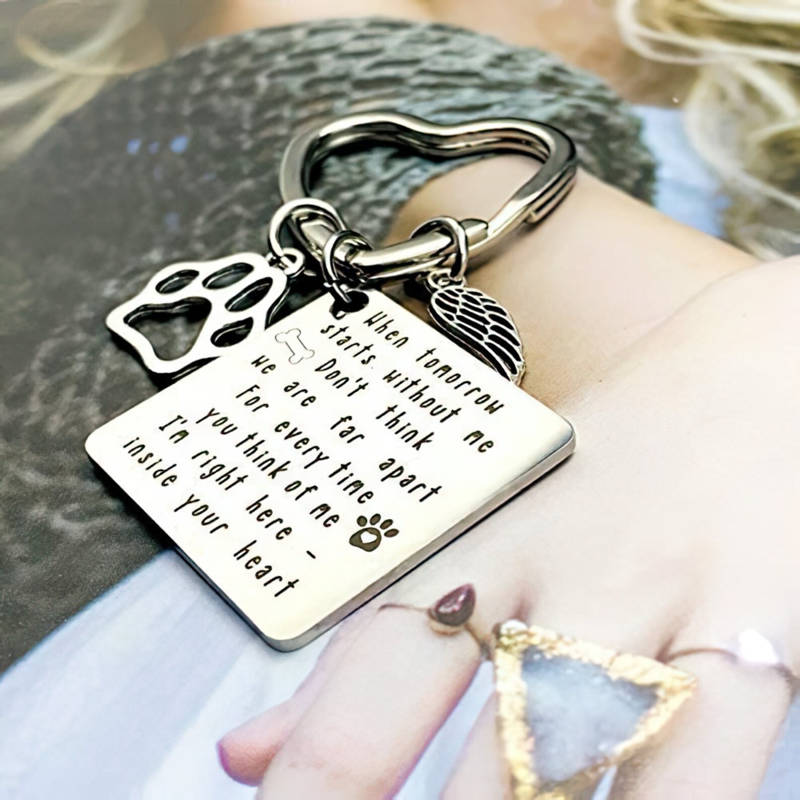 OYEFLY Pet Memorial Keychain Jewelry to Commemorate Pets Gift Etsy