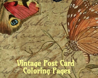 Vintage Postkarte Malvorlagen