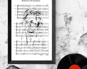 Beethoven Wandbehang | Sofort Download | Druckbare Poster Kunst | Musikliebhaber