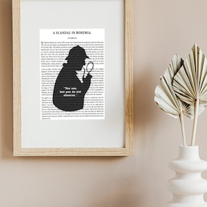 Sherlock Holmes Quotation and Image Wall Hanging | Instant Poster Art | Mystery Lovers