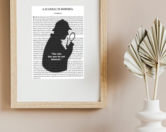 Sherlock Holmes Zitat und Bild Wandbehang | Sofortige Poster Kunst | Mystery Lovers