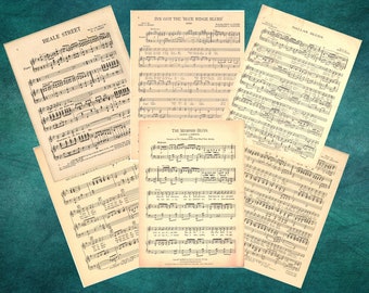 Vintage druckbare Stadt Blues Noten aus dem frühen 20. Jahrhundert | herunterladbare | Rahmenfähige Wandkunst | Scrapbooking Papiere