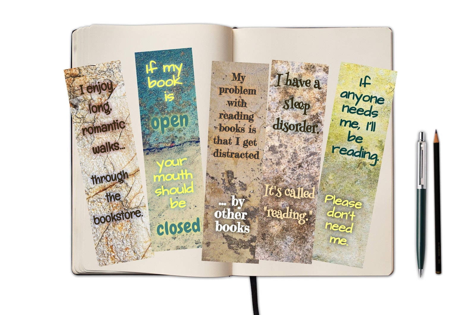 Printable Funny Bookmarks | DIGITAL DOWNLOAD | Set of 5 Bookmarks ...
