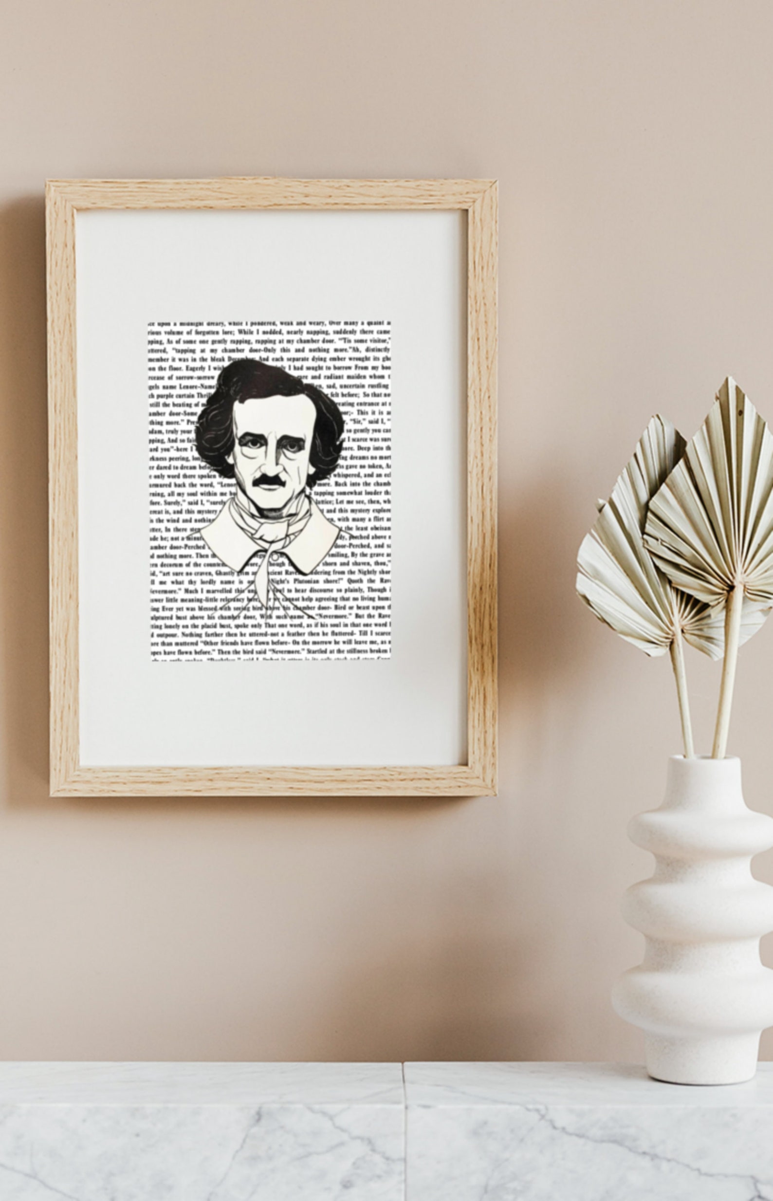 Edgar Allan Poe Downloadable Print With the Raven Text Printable Art ...
