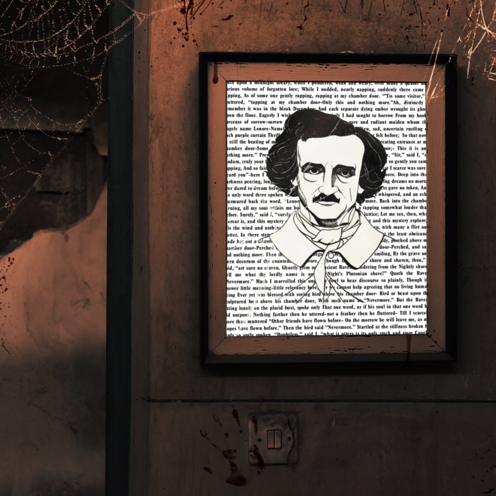 Edgar Allan Poe Downloadable Print With the Raven Text Printable Art ...