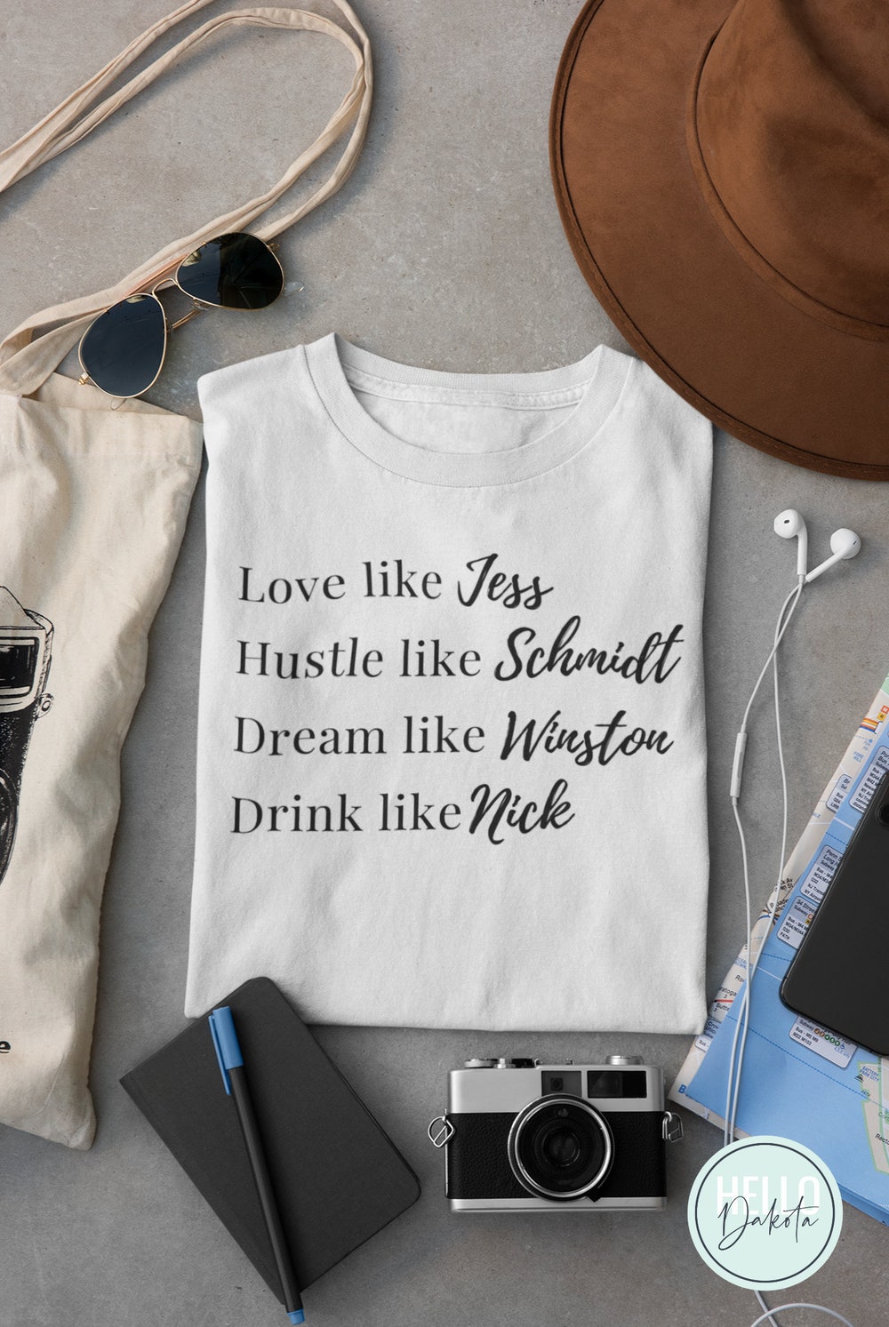 New Girl Shirt. Jessica Day Crew Neck. New Girl Tv Show T-Shirt. Nick Miller. Winnie The Bish. Schmidt. New Girl Merch Onlytee Design Foryou