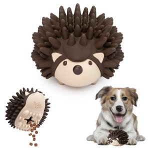 Interactive Dog Toy for Strong Chewers, Freddy Hedgehog All-in-One Treat Ball, Food Dispensing Slow Feeder, Dog IQ Puzzle, Dog Crate Toy