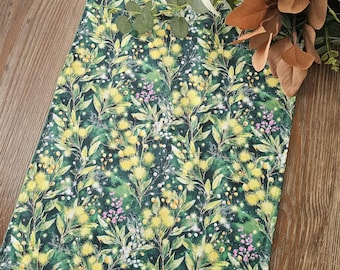 Table Runner Golden Wattle Print Australian Natives Handmade Home Decor