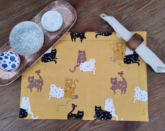 Feline Frenzy Placemats - Handmade Placemats - Rectangle