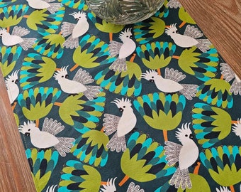Cockatoo Print Table Runner Australian Flora Home Decor
