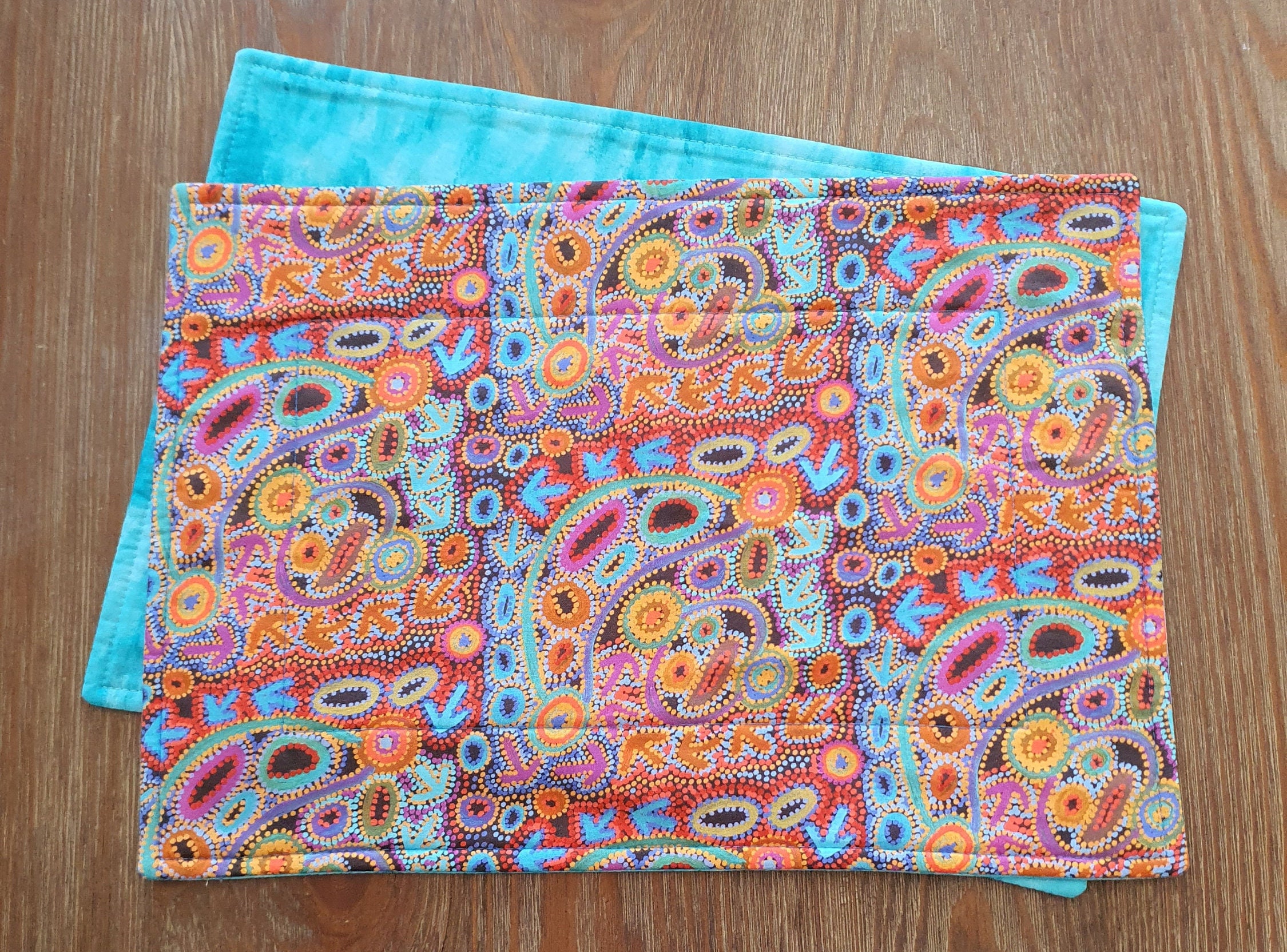 Indigenous Placemats Emu Dreaming Handmade in Australia Padded