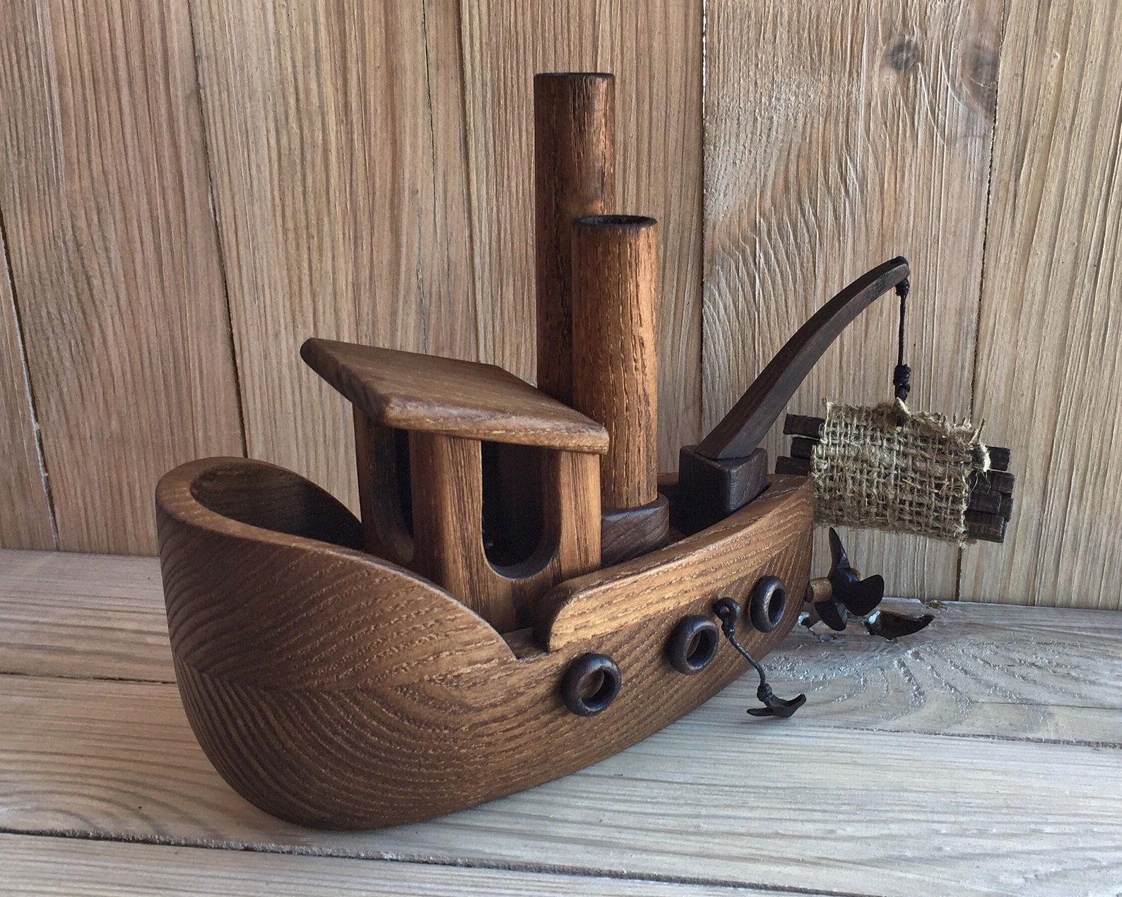 Barco de madera barco de madera barco de madera de juguete Etsy