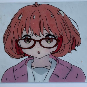 Kuriyama Mirai Kyoukai no Kanata Cosplay Red Round Glasses Accessorie With  Lens